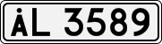 License plate of Åland, Cars (ÅL 12345)