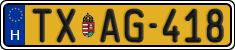 license plates of Hungary, Taxi (2022)