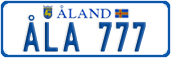 License plate of Åland, Cars (ÅLA 1234)