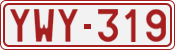License plate of Belgium, 1951 year system