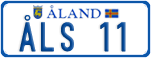 License plate of Åland, Cars (ÅLA 1234)