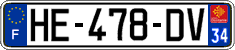 French license plate, SIV (ordinary)