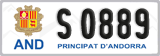 License plate of Andorra, Cars (A 1234)
