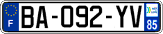French license plate, SIV (ordinary)