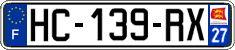 French license plate, SIV (ordinary)