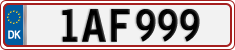 License plate of Denmark, Vanity Plates