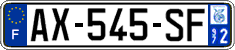 French license plate, SIV (ordinary)