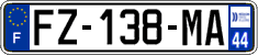 French license plate, SIV (ordinary)