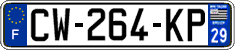 French license plate, SIV (ordinary)