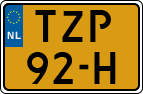 License plate of the Netherlands, Agricultural vehicles