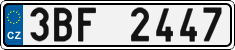 License plate of the Czech Republic, Cars (2001)