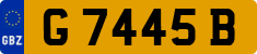 License plate of Gibraltar, Regular car plates (G 1234 A)