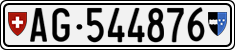 License plate of Switzerland, Cars