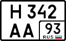 License plate Russia, Cars