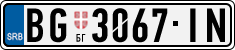 License plate of Serbia, Cars