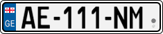 License plate of Georgia, Cars (2014)