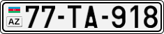 License plate of Azerbaijan, Cars