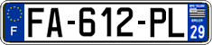 French license plate, SIV (ordinary)