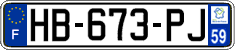 French license plate, SIV (ordinary)