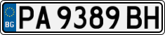 License plate of Bulgaria, Cars