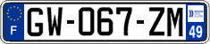French license plate, SIV (ordinary)