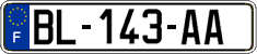French license plate, SIV (ordinary)