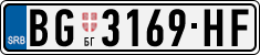 License plate of Serbia, Cars