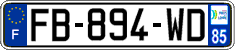 French license plate, SIV (ordinary)