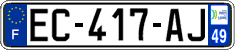 French license plate, SIV (ordinary)