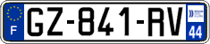 French license plate, SIV (ordinary)