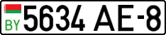 License plate Belarus, Cars (2004)