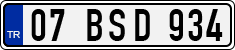 License plate of Turkey, Regular plates