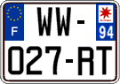 French license plate, SIV (temporary)