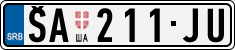 License plate of Serbia, Cars