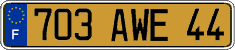 French license plate, FNI