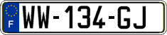 French license plate, SIV (temporary)
