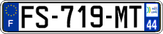 French license plate, SIV (ordinary)