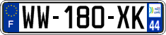 French license plate, SIV (temporary)