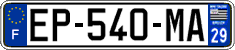 French license plate, SIV (ordinary)