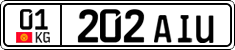License plate of Kyrgyzstan, Private owners (2016)