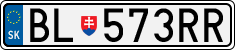 License plate of Slovakia, Cars