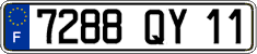 French license plate, FNI