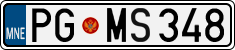 License plate of Montenegro, Cars