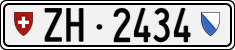 License plate of Switzerland, Cars