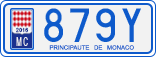 License plate of Monaco, Cars