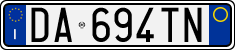 License plate of Italy, Cars (1994 year series)