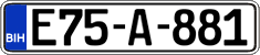 License plate of Bosnia and Herzegovina, Regular plates
