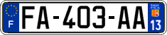 French license plate, SIV (ordinary)