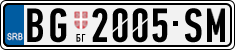 License plate of Serbia, Cars