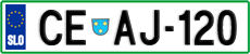 License plate of Slovenia, Cars
